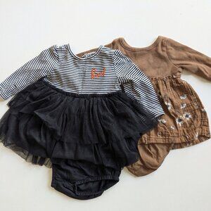 Bundle of 2 Infant Girl Fall Outfits - Size 0-3M